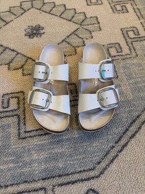 Birkenstock White Big Buckle Sandals size 41